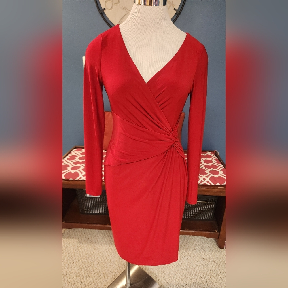Ralph Lauren Elegant Red Wrap Dress